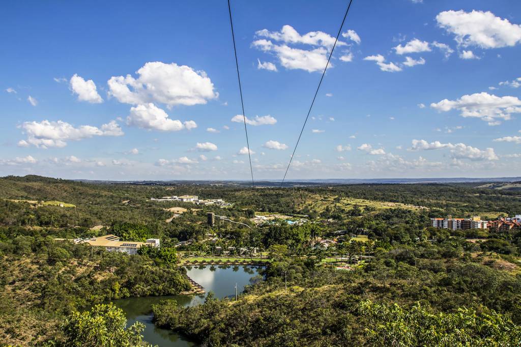 Vista aérea do Rio Quente Resorts, Goiás, Brasil