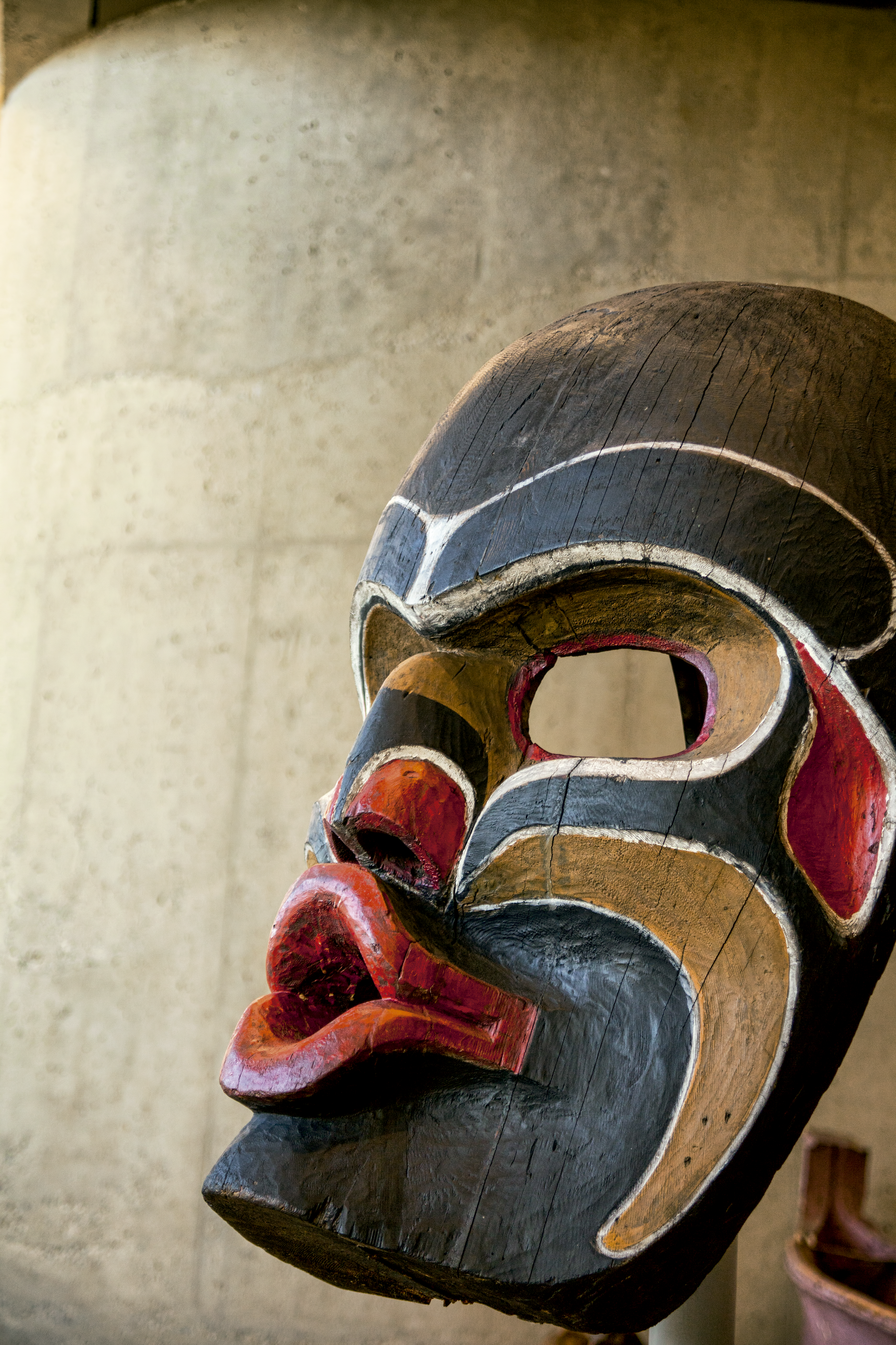 Máscara do Museu de Antropologia em Vancouver, Canadá Máscara do Museu de Antropologia em Vancouver, Canadá
