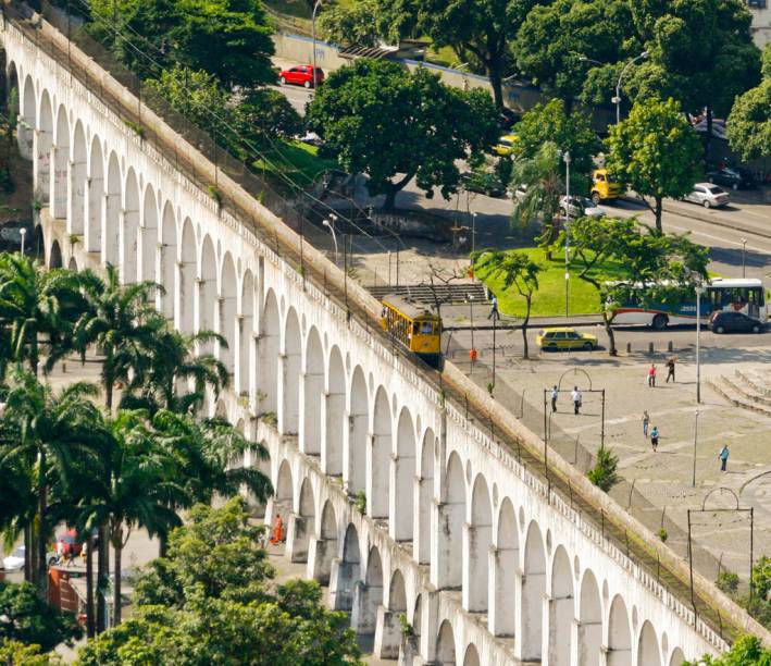 Bondinho no Arco da Lapa