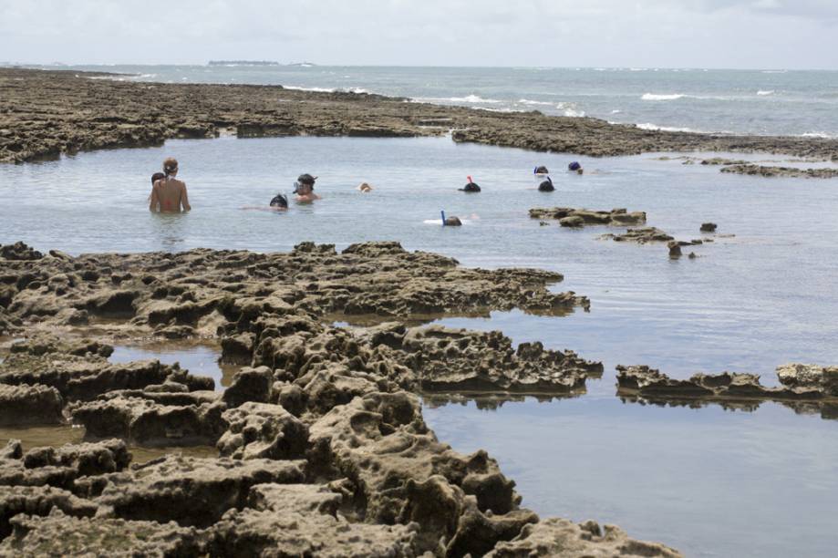 A Praia dos Carneiros tem piscinas naturais quentes e repletas de peixes coloridos, propícias para flutuação com snorkel