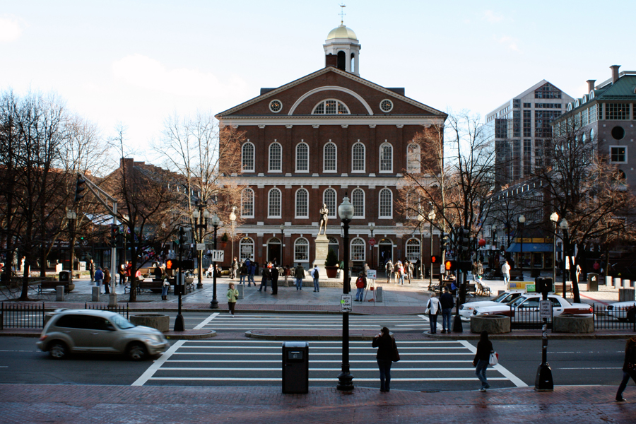 Vista do Faneuil Hall, uma das atrações mais famosas da cidade