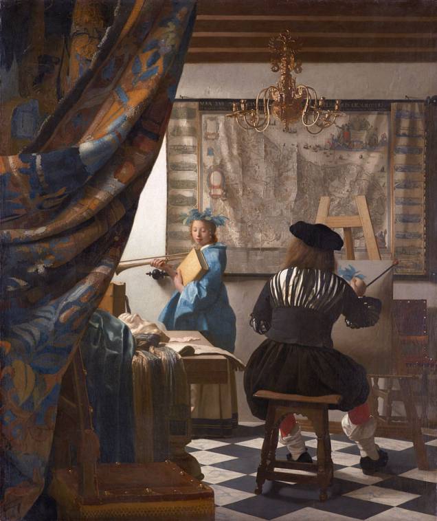 <em>A Arte da Pintura</em> (detalhe), de Jan Vermeer, um dos destaques da coleção do Kunsthistorischemuseum de Viena <em>A Arte da Pintura</em> (detalhe), de Jan Vermeer, um dos destaques da coleção do Kunsthistorischemuseum de Viena