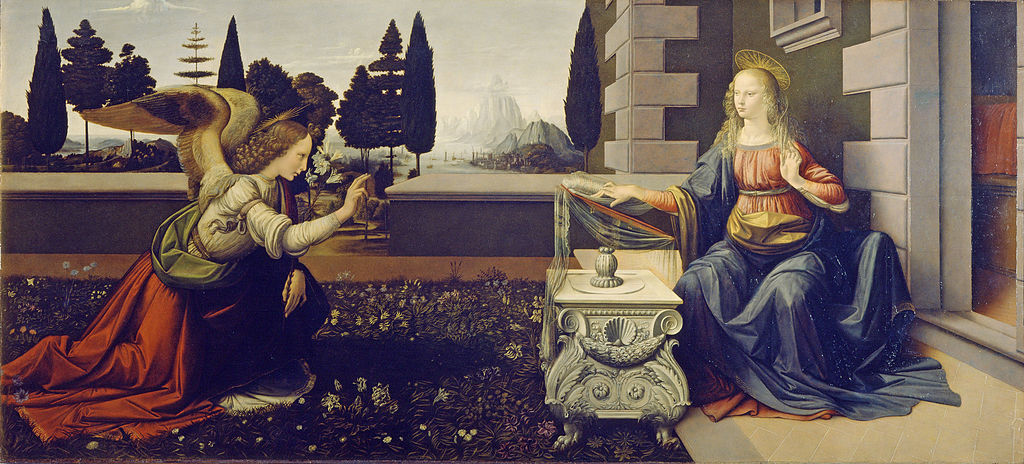 A Anunciação Leonardo da Vinci Galleria degli Uffizi Florença A Anunciação Leonardo da Vinci Galleria degli Uffizi Florença