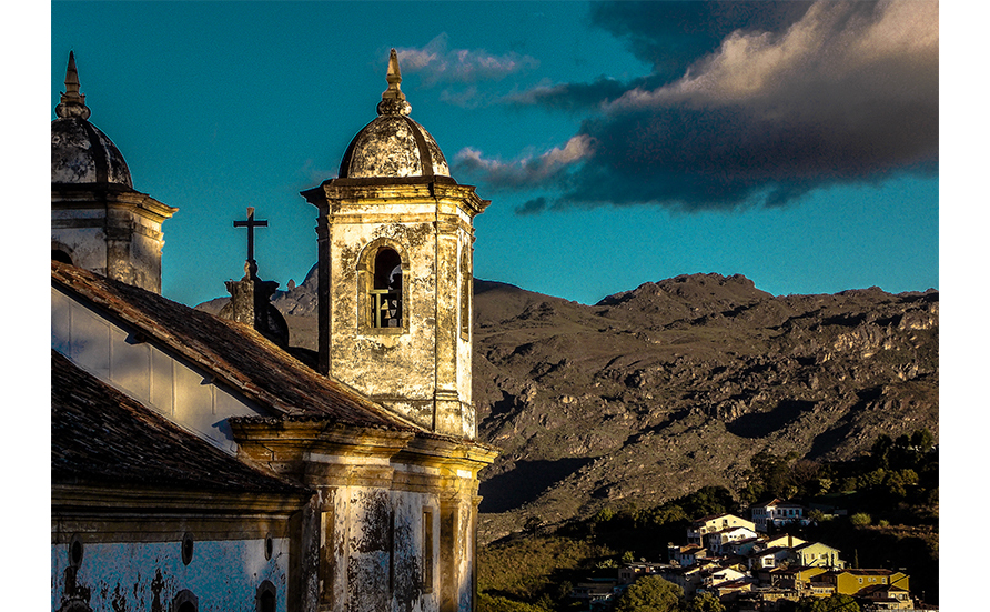 A vista em Ouro Preto, Minas Gerais.