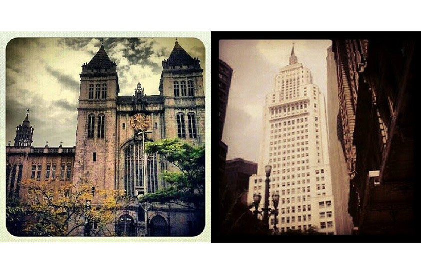 Sofia Lobo também fez fotos do Mosteiro São Bento e do Edifício Altino Arantes (também conhecido como Edifício do Banespa), ambos no centro histórico da cidade