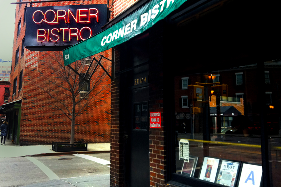 <a href="https://www.cornerbistrony.com/ " rel="Corner Bistro" target="_blank"><strong>Corner Bistro</strong></a> Localizado numa tranquila esquina do West Village, na 4th Street, o restaurante que tem cara de pub é simples e barato. O menu oferece poucas opções e o atendimento não é um dos pontos fortes do local. Peça o Bistro Burger com um porção de batatas fritas. <strong>Endereço: </strong><em>331, West 4th Street</em> <a href="https://www.cornerbistrony.com/ " rel="Corner Bistro" target="_blank"><strong>Corner Bistro</strong></a> Localizado numa tranquila esquina do West Village, na 4th Street, o restaurante que tem cara de pub é simples e barato. O menu oferece poucas opções e o atendimento não é um dos pontos fortes do local. Peça o Bistro Burger com um porção de batatas fritas. <strong>Endereço: </strong><em>331, West 4th Street</em>