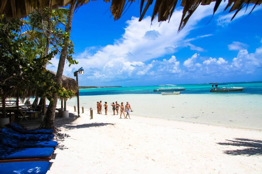 A bela praia de Bávaro, onde fica o Dolphin Island Park