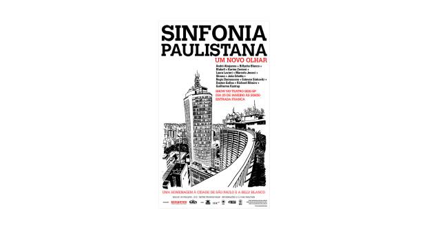 Cartaz do espetáculo Sinfonia Paulistana – Um novo olhar, que homenageia Billy Blanco no 458º aniversário da cidade de São Paulo Cartaz do espetáculo Sinfonia Paulistana – Um novo olhar, que homenageia Billy Blanco no 458º aniversário da cidade de São Paulo
