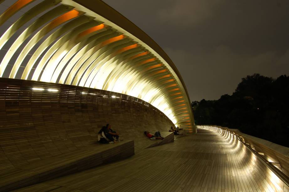 <strong>Henderson Waves, Cingapura</strong>A simpática ponte de pedestres possui nichos iluminados, muito popular entre casais