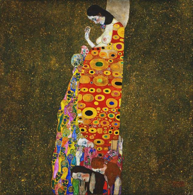 <em>Hope II </em>(detalhe), Gustav Klimt, no MoMA de Nova York <em>Hope II </em>(detalhe), Gustav Klimt, no MoMA de Nova York