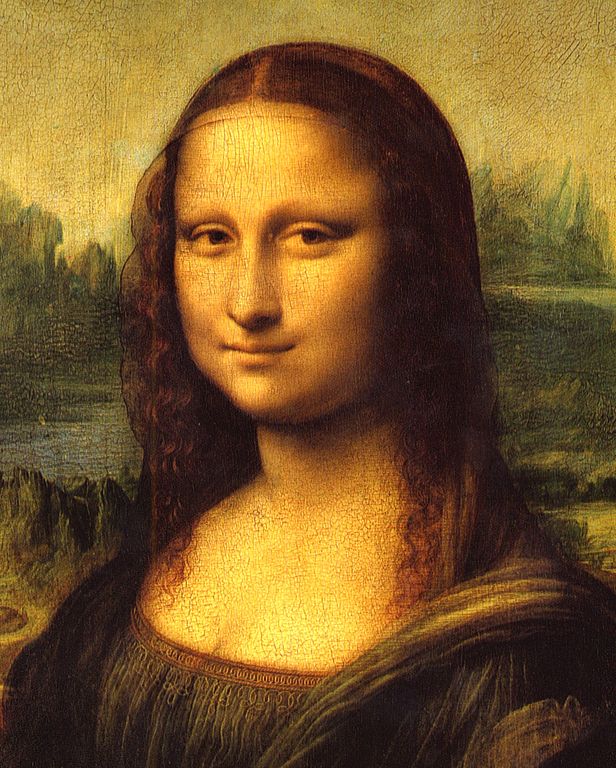 Detalhe da Mona Lisa (ou La Gioconda), de Leonardo da Vinci, no Musée du Louvre Detalhe da Mona Lisa (ou La Gioconda), de Leonardo da Vinci, no Musée du Louvre