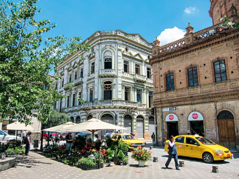 A Plaza de las Flores, na área central de Cuenca