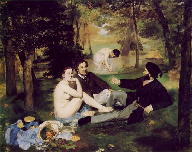 O Piquenique, de Edouard Manet, hoje no Museu dOrsay, causou polêmica quando foi exposto ao público pela primeira vez O Piquenique, de Edouard Manet, hoje no Museu dOrsay, causou polêmica quando foi exposto ao público pela primeira vez