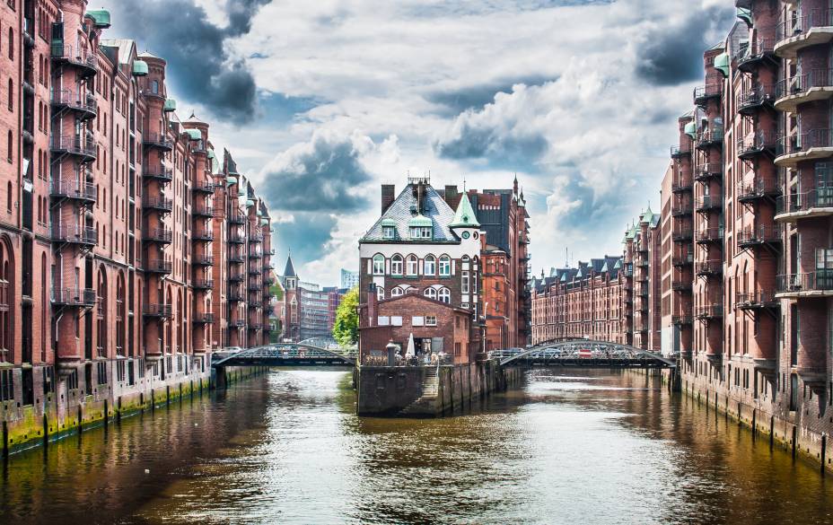 Bairro de Speicherstadt em Hamburgo