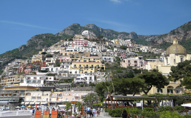 Positano vista da praia (Crédito: Arquivo pessoal)