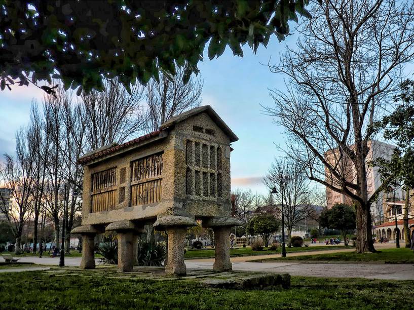 Hórreo Gallego, no bairro de Campolongo, em Pontevedra