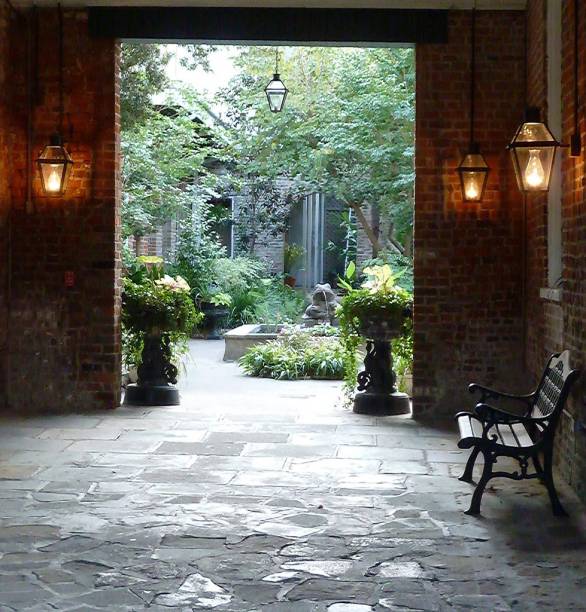 Detalhe de pátio em Nova Orleans Detalhe de pátio em Nova Orleans