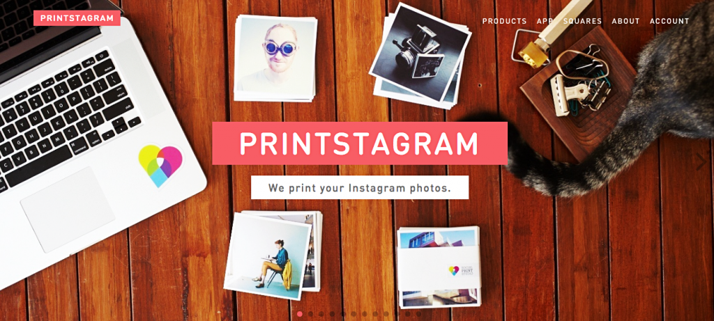 A home do Printstagram, com os básicos "squares"