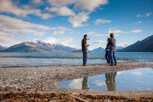 Um passeio rápido a partir de Queenstown são as ilhas Pigeon e Pig, no lago Wakatipu Um passeio rápido a partir de Queenstown são as ilhas Pigeon e Pig, no lago Wakatipu