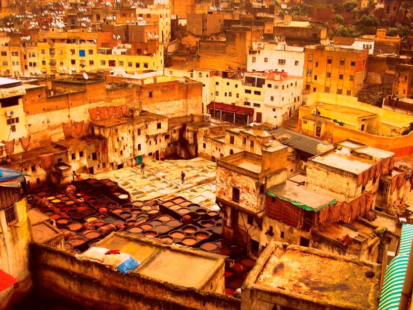 Tanques de tingimento em Marrakesh