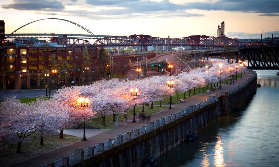 O Tom McCall Waterfront Park em Portland, USA