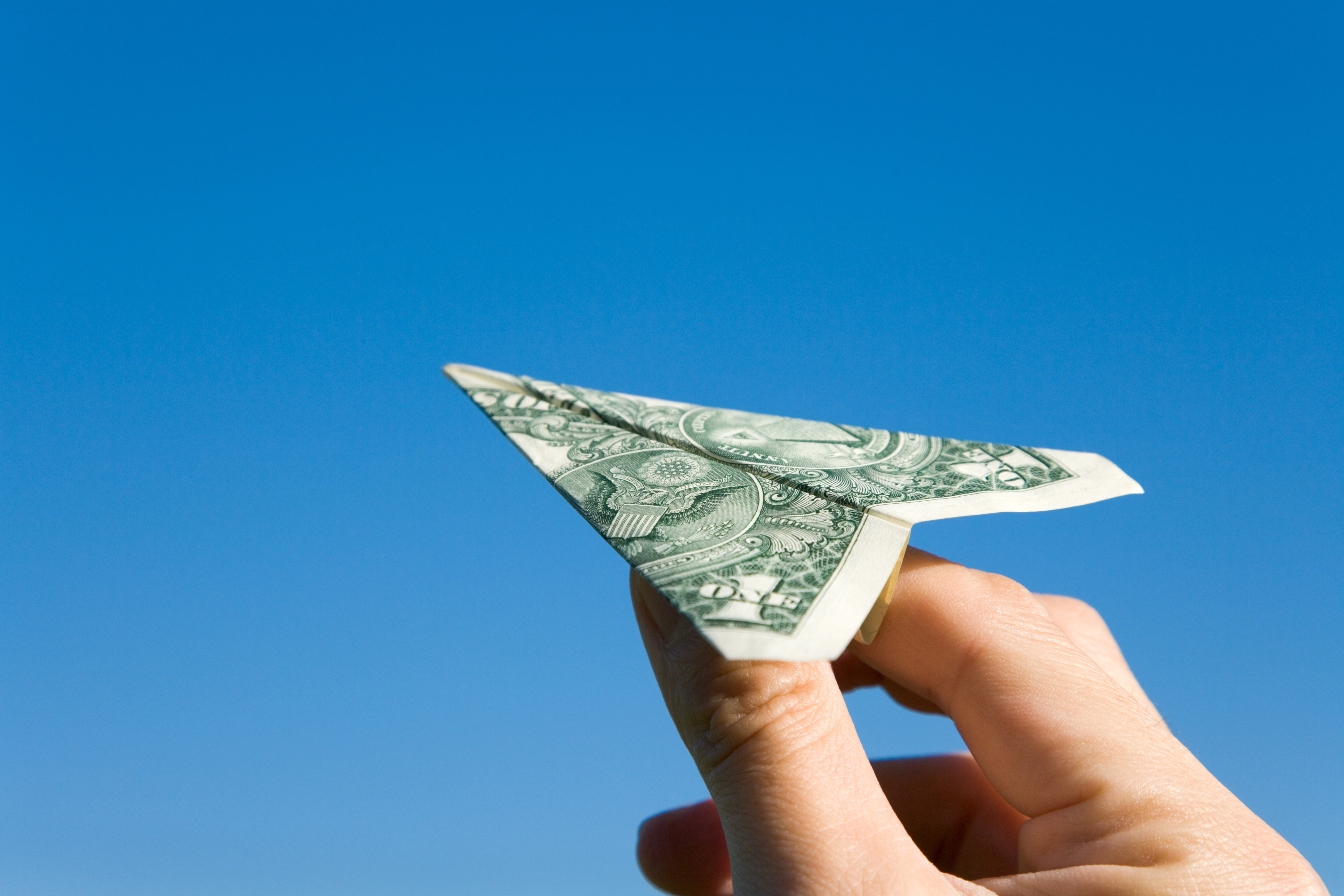 Avião feito de dólar