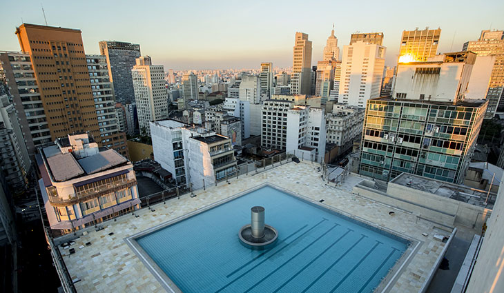 A piscina do Sesc 24 de maio