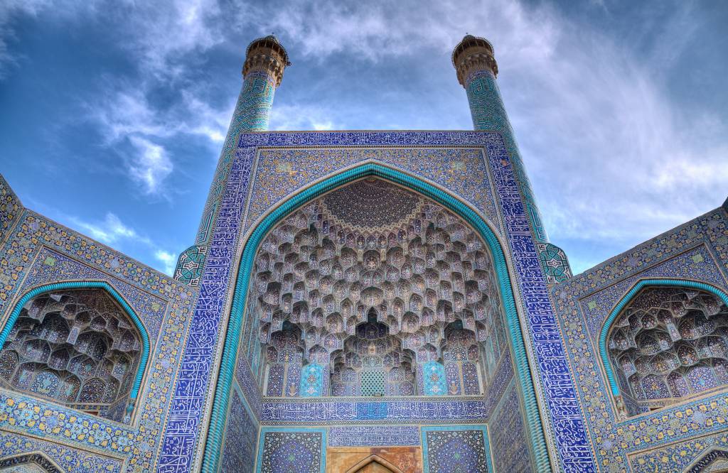 Entrada principal da Grande Mesquita de Isfahan Grande Mesquita de Isfahan, Isfahan, Irã
