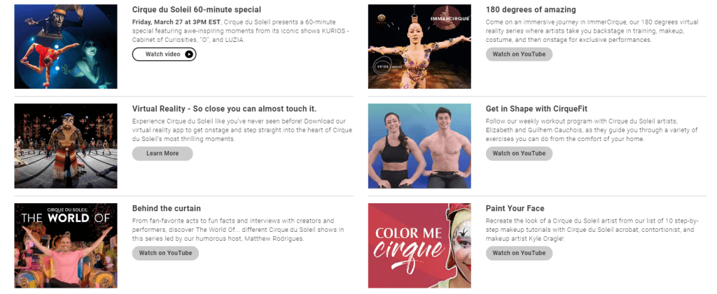 Cirque du Soleil, Cirque Connect Cirque du Soleil, Cirque Connect