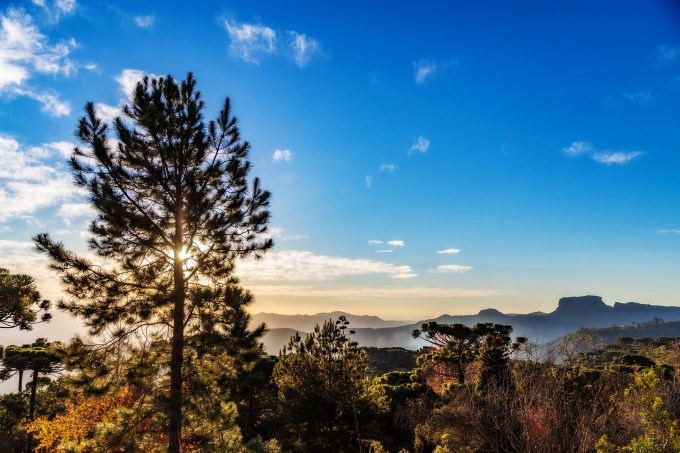 Campos do Jordao, Brazil. Pedra do Bau view at sunset (golden hour)