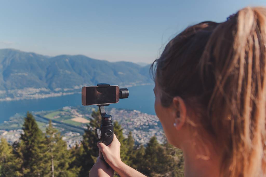 Fotografando com gimbal no celular Fotografando com gimbal no celular