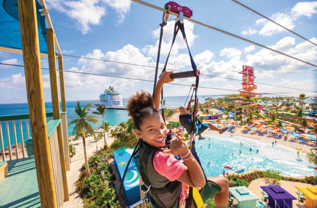 Zip Line Takeoff, CocoCay, Bahamas, Royal Caribbean Zip Line Takeoff, CocoCay, Bahamas, Royal Caribbean