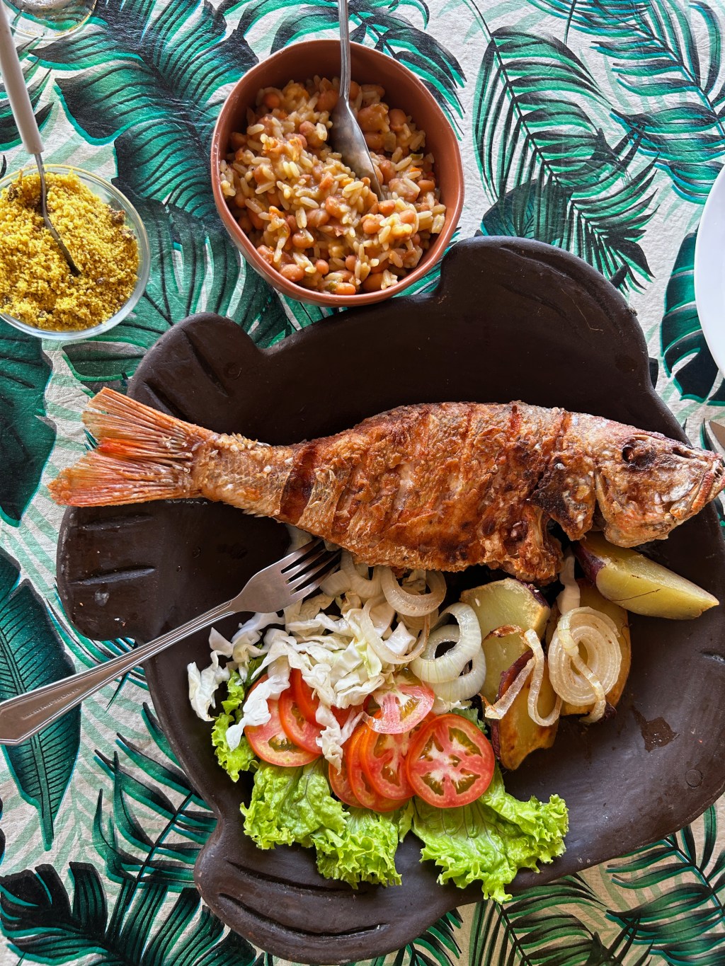 Peixinho fresco no restaurante da Pousada Beiral.