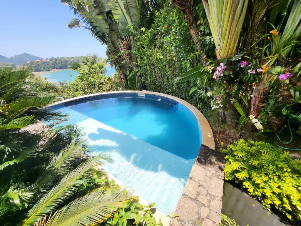 Casa com vista Praia do Tenório, Ubatuba, São Paulo, Brasil